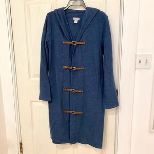 Lightweight hooded wool sweater coat